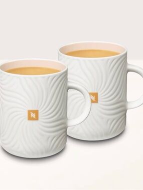 Nespresso White Ceramic Limited Edition Festive Mugs - set of 2